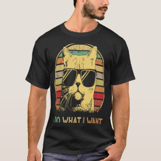 T-shirt Vintage Mens ca Meowy Je fais ce que je veux chat