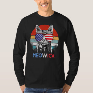T-shirt Vintage Meowica Chat Merica mignonne 4 juillet Amé