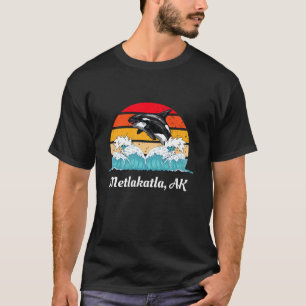 T-shirt Vintage Metlakatla AK Distressed Orca Killer Whale