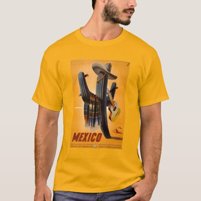 T-shirt Vintage Mexique - Mexique Voyage Tourisme Advert (Devant)