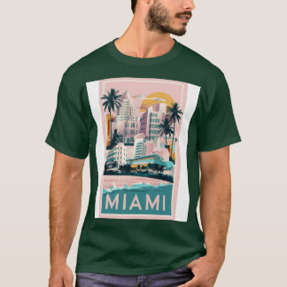 T-shirt Vintage Miami Design avec Neon 80s Vibes Miami Flo