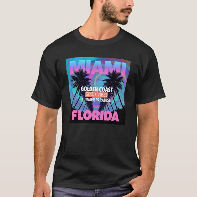 T-shirt Vintage Miami Travel (Devant)