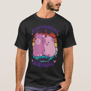 T-shirt Vintage mignon capybaras couple Capybaras sont mon