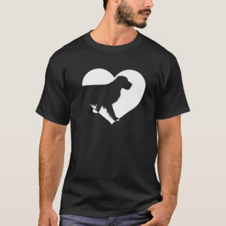 T-shirt Vintage mignon Qui aime Chiens Noir Chien drôle Bl