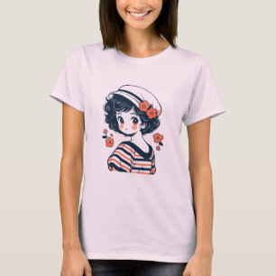 T-shirt vintage mignonne fille Anime