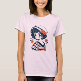 T-shirt vintage mignonne fille Anime