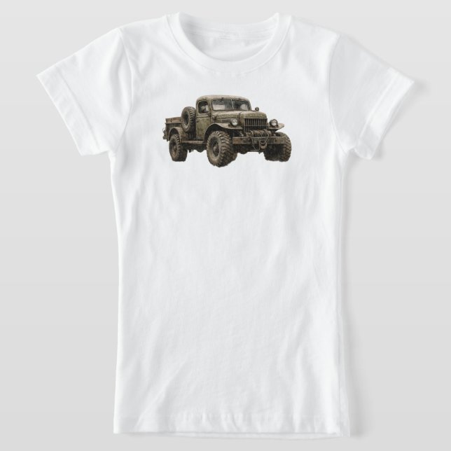 T-Shirt Vintage Military Off-Road Truck Illustration (Poser)