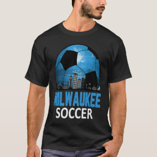 T-shirt Vintage Milwaukee Cityscape Soccer Pour Hommes Fem