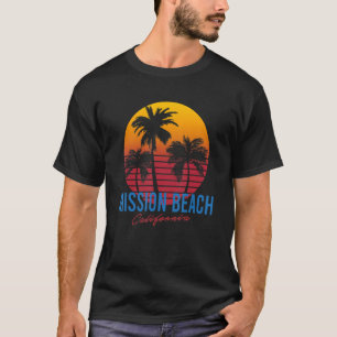 T-shirt Vintage Mission Beach California Palm Trees couche