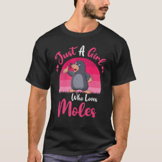 T-shirt Vintage Mole Animal  Just A Girl Who Loves Moles