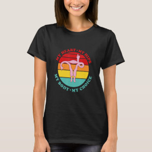 T-shirt Vintage Mon Coeur Mes Hips Mon Corps Mon Choix Fem