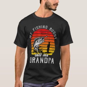T-shirt Vintage Mon Époux De Pêche M'Appelle Grand-Père Fa
