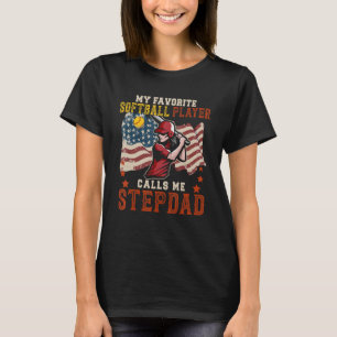 T-shirt Vintage Mon Joueur favori Softball Me Appelle Step