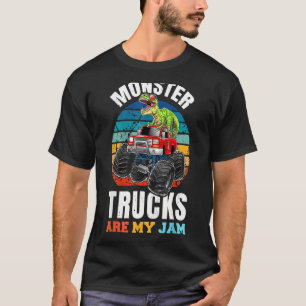T-shirt Vintage Monster Truck Sont Mon Jam Retro Sunset Di