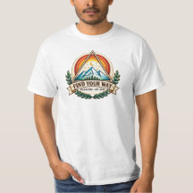 T-shirt vintage montagne "Trouvez votre chemin"
