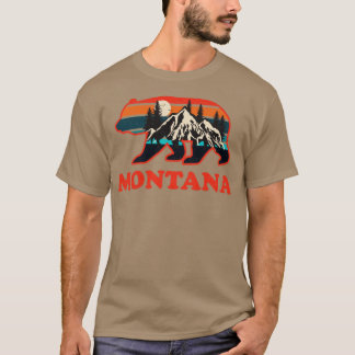 T-shirt Vintage Montana Grizzly Oear Randonnée Souve
