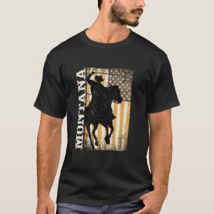 T-shirt Vintage Montana Rodeo Roping Western Cowboy Amériq