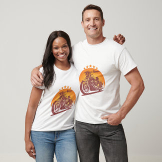 T-shirt Vintage Moto Sunset | Tee de Randonnée Motard