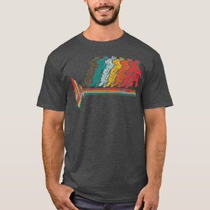 T-shirt Vintage Motocross Heartbeat Retro DirtBike for
