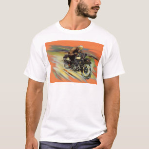 T-shirt Vintage Motorcycle Backroads Race Orange