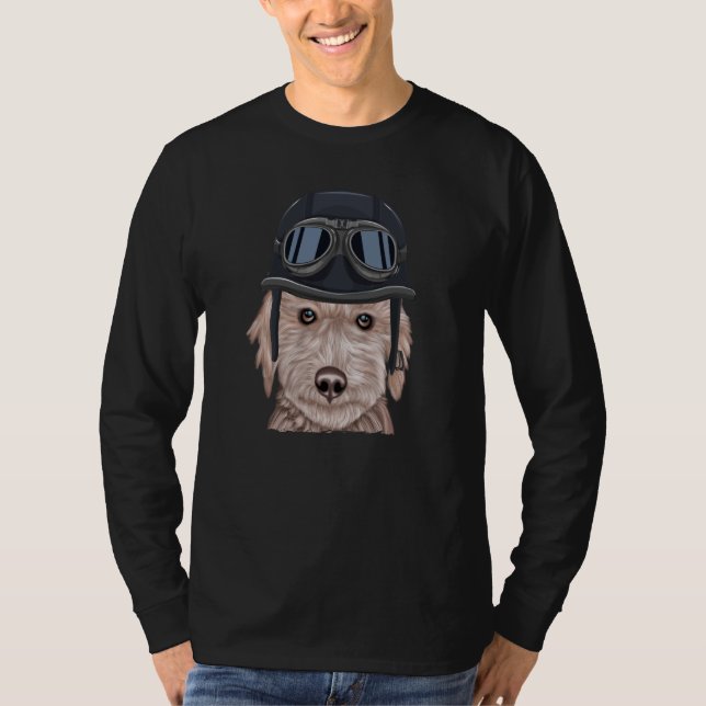 T-shirt Vintage Motorcycle Helmet Bedlington Terrier (Devant)