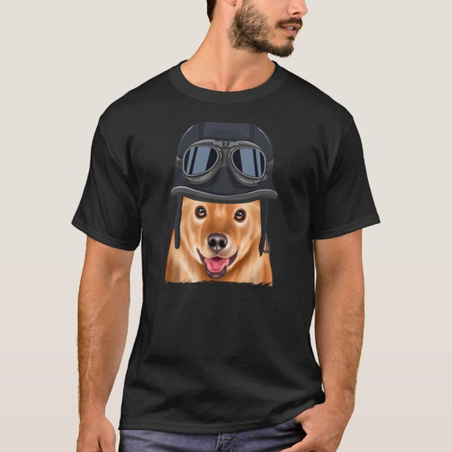 T-shirt Vintage Motorcycle Helmet Finnish Spitz (Devant)