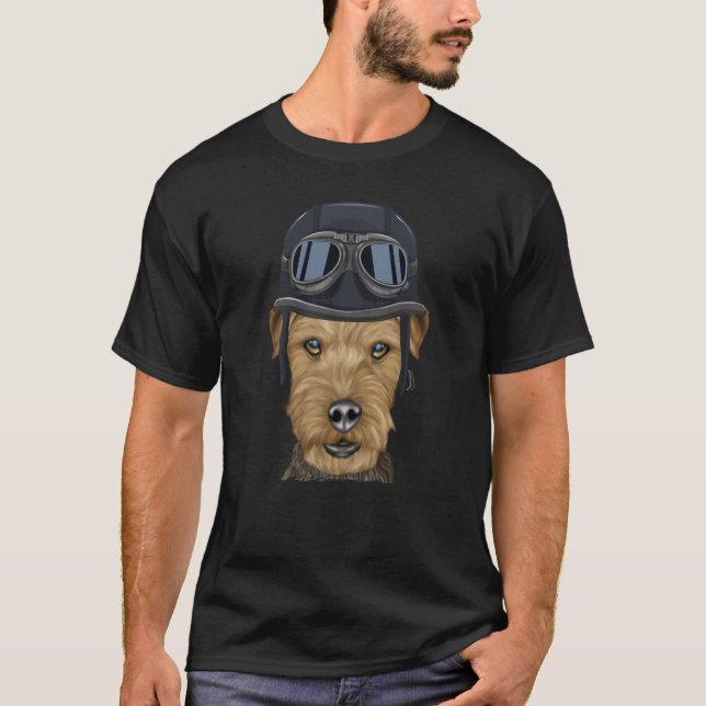 T-shirt Vintage Motorcycle Helmet Lakeland Terrier (Devant)