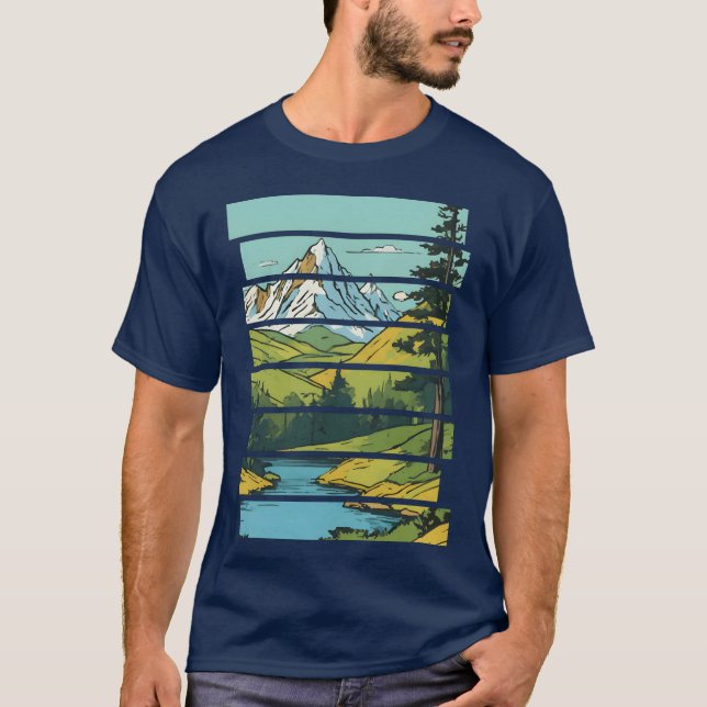 T-shirt Vintage Mountain Landscape gift (Devant)
