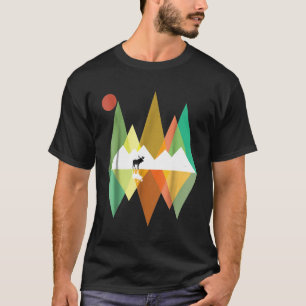T-shirt Vintage Mountain Moose Retro Campin