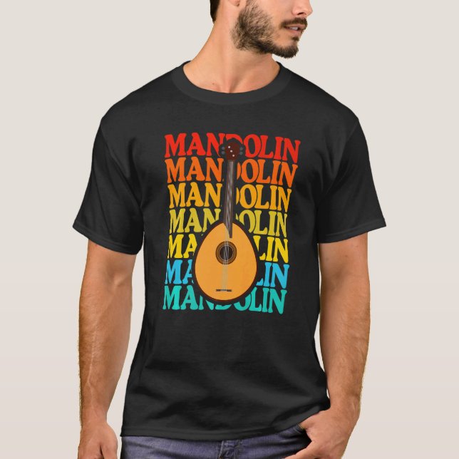 T-shirt Vintage Music String Instrument Mandolin   (Devant)