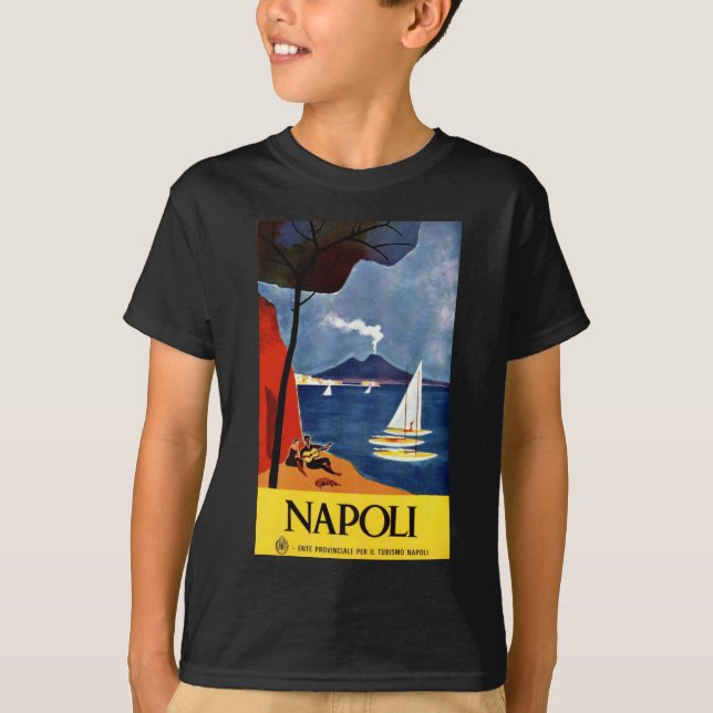 T-shirt Vintage Napoli Voyage Amour Romance (Devant)