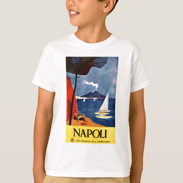 T-shirt Vintage Napoli Voyage Amour Romance (Devant)