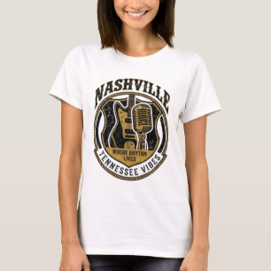 T-shirt Vintage Nashville Tennessee Music City Rétro