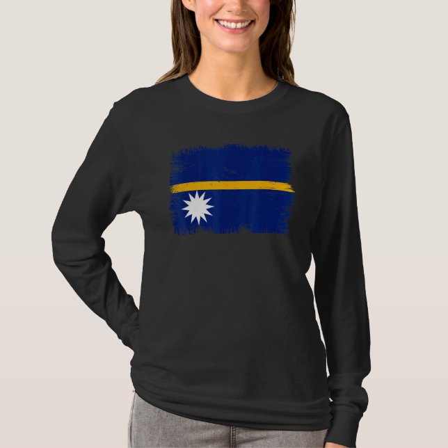 T-shirt Vintage Nauru Flag Nauruan Independence Day (Devant)