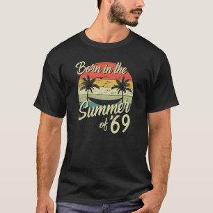 T-shirt Vintage Né À L'Été 1969 Anniversaire Rétro