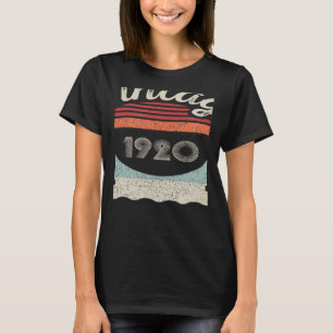 T-shirt Vintage Né En 1920 102e Anniversaire 102 Ans Ol