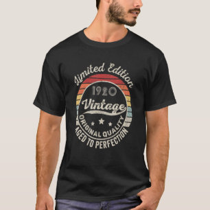 T-shirt Vintage Né En 1920 102e Anniversaire 102 Ans Ol