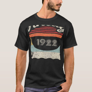 T-shirt Vintage Né En 1922 100e Anniversaire 100 Ans