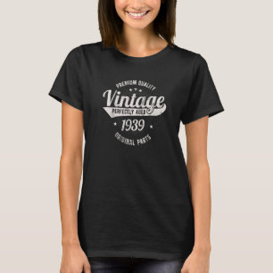 T-shirt Vintage Né En 1939 Âgé Parfaitement Anniversaire