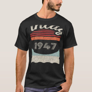 T-shirt Vintage Né En 1947 75e Anniversaire 75 Ans