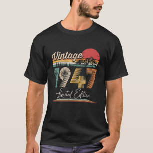 T-shirt Vintage Né En 1947 Anniversaire Année Mariage
