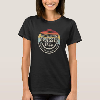 T-shirt Vintage Né En 1948 74e Anniversaire 74 Ans