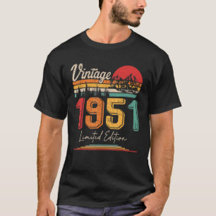 T-shirt Vintage Né En 1951 Anniversaire Année Mariage A