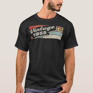T-shirt Vintage Né En 1955 67e Anniversaire 67 Ans 1