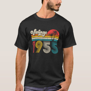T-shirt Vintage Né En 1955 Rétro 70e Anniversaire Cadeaux