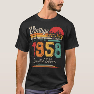 T-shirt Vintage Né En 1958 Anniversaire Année Mariage A