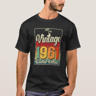 T-shirt Vintage Né En 1961 Anniversaire Année Mariage A