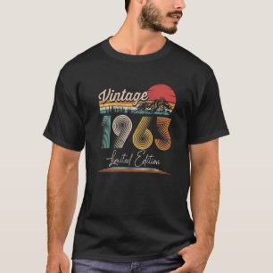 T-shirt Vintage Né En 1963 Anniversaire Année Mariage A