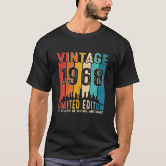 T-shirt Vintage Né En 1968 53E Anniversaire 53 Ans De
