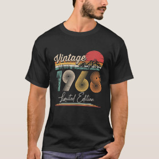 T-shirt Vintage Né En 1968 Anniversaire Année Mariage